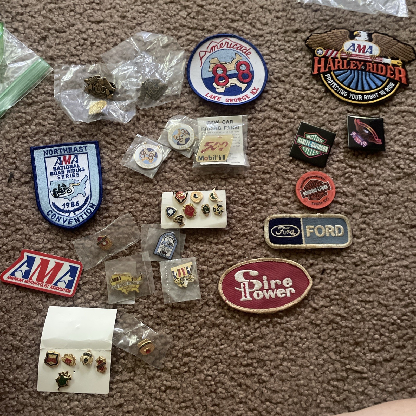 Lot 30+ Harley Davidson Owners Group HOG Patches & Pins - Americade, AMA 1990s