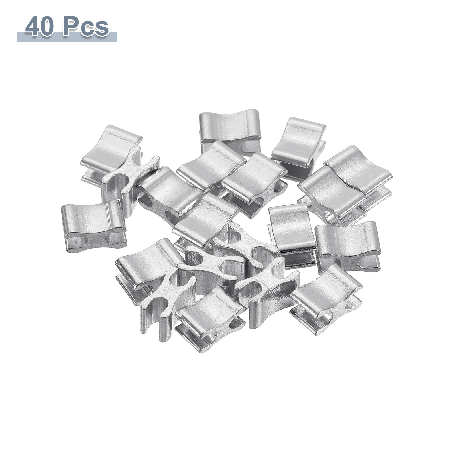 40Pcs Zipper Slider Retainers, #10 Closed-end Top Stoppers, Silver Tone