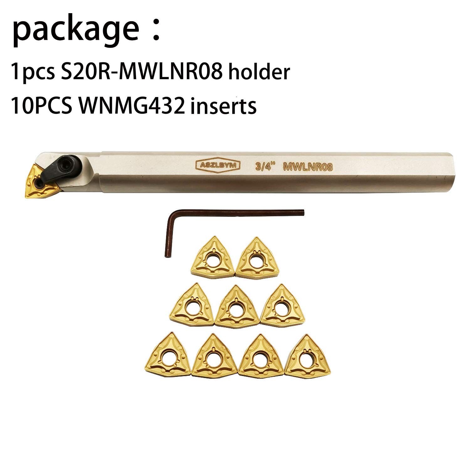 3/4 combination set outer circle+boring tool holder+10pcs WNMG080408 insertion