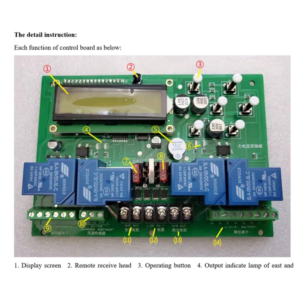 Dual Solar Tracker Controller Sun Tracker Automatic Tracking9695
