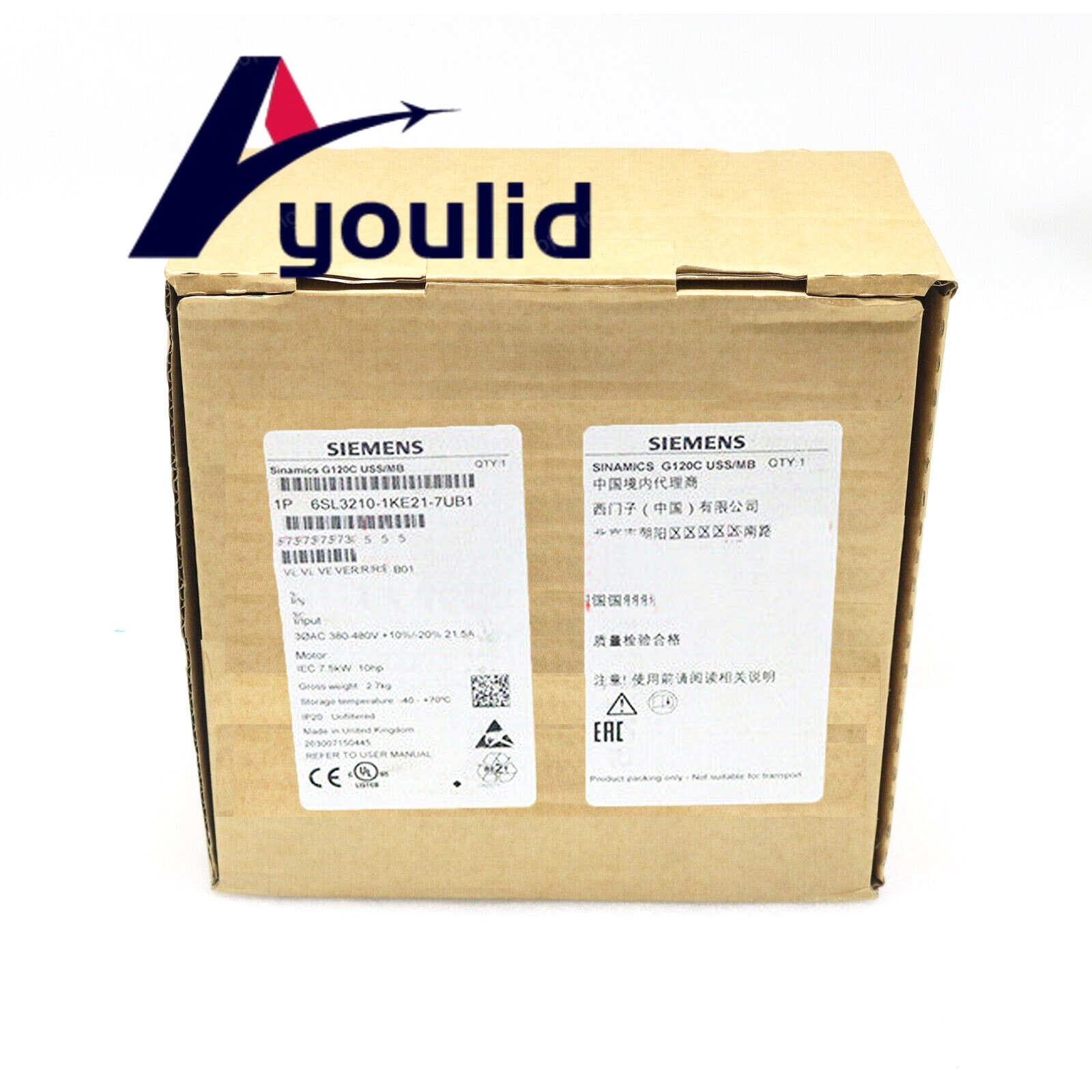 Brand New 1 Pcs Siemens 6SL3210-1KE21-7UB1 6SL3 210-1KE21-7UB1