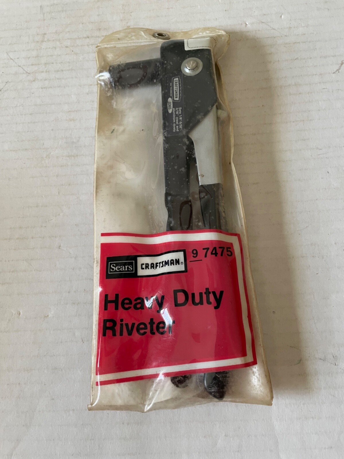 vintage SEARS CRAFTSMAN HEAVY DUTY RIVITER VINYL POUCH W/WRENCH NICE.