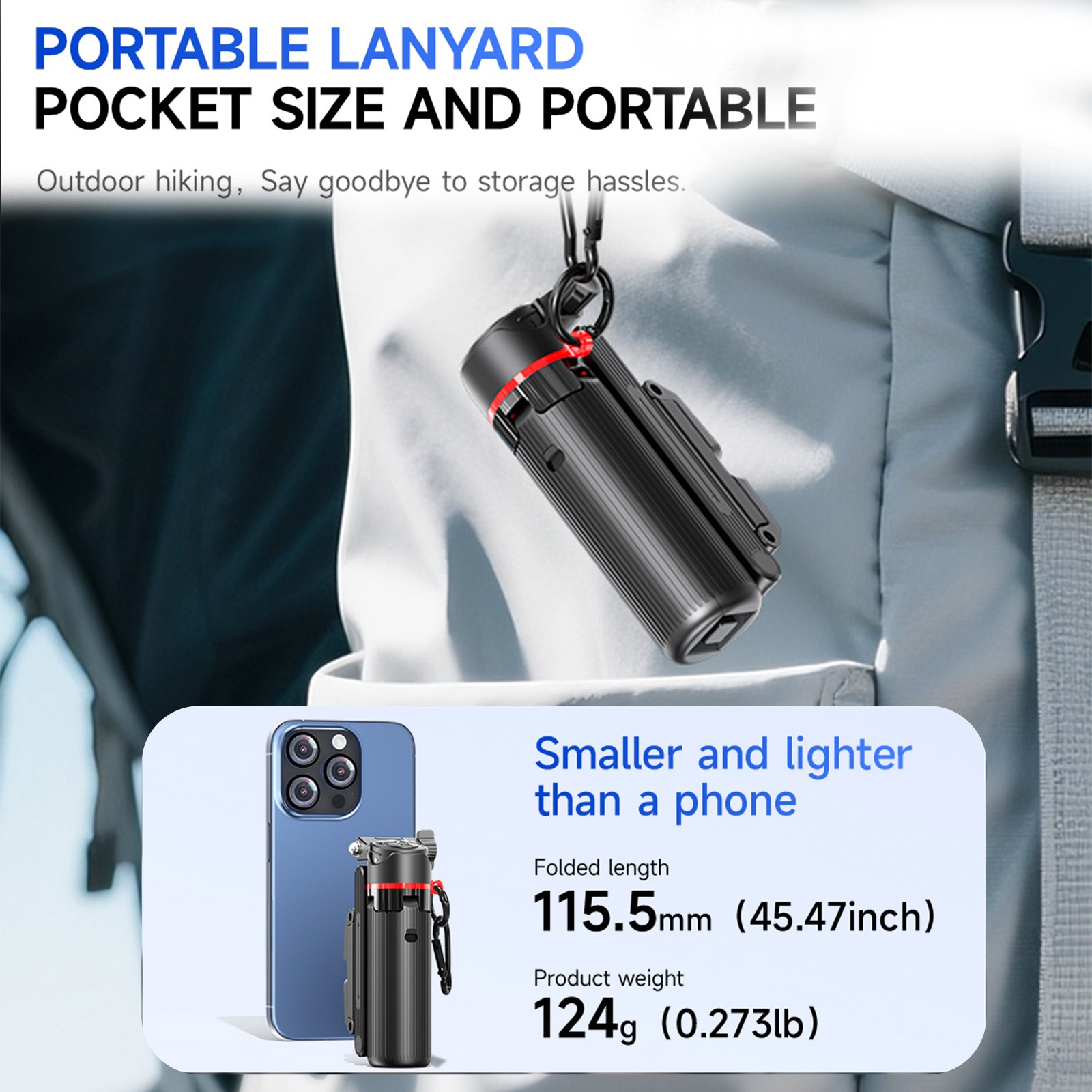 4-in-1 Portable Mini Selfie Stick Tripod w/ St Remote Control For iPhone Android