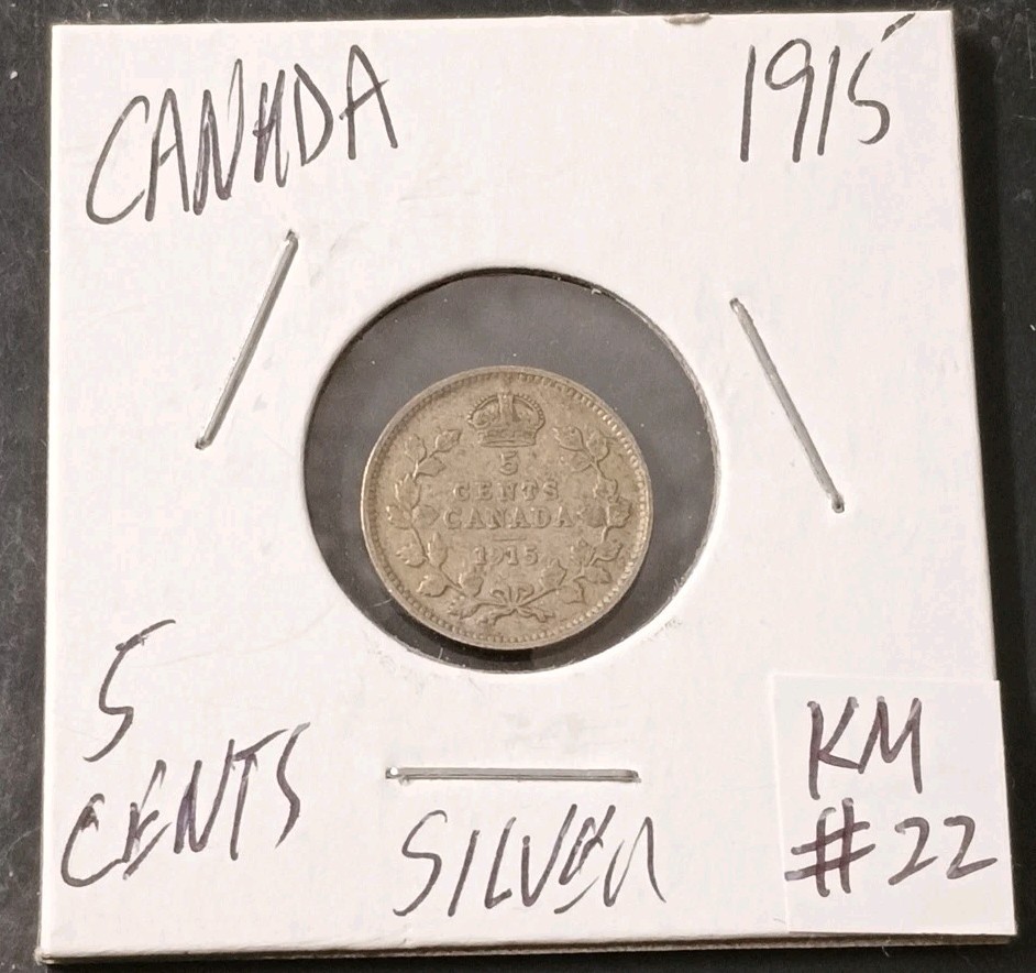 1915 Canada 5 Cents - Silver (KM.#22)