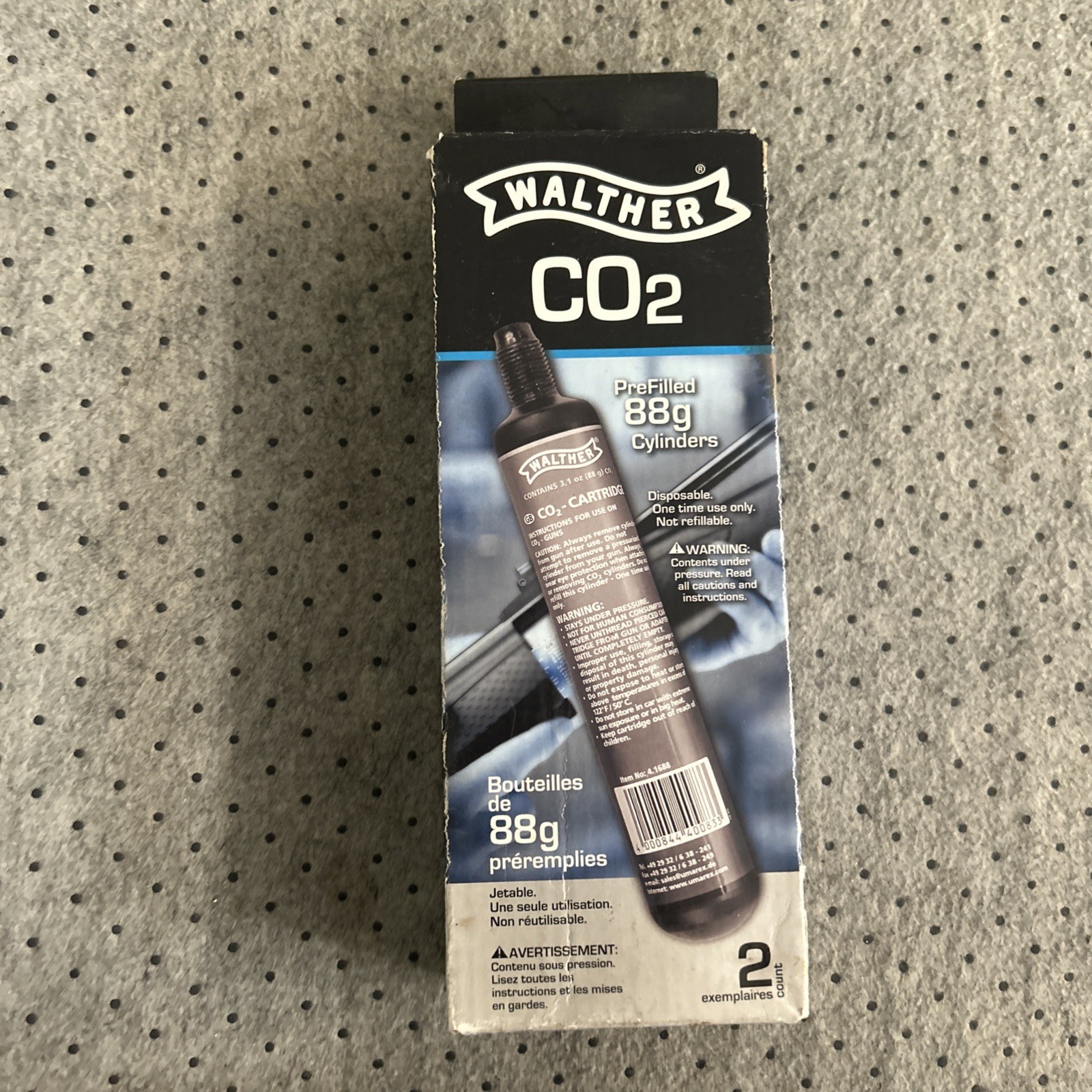 Umarex 88g CO2 Cartridges Prefilled Air Gun CO2 Cylinders - 2 Count - 2252534