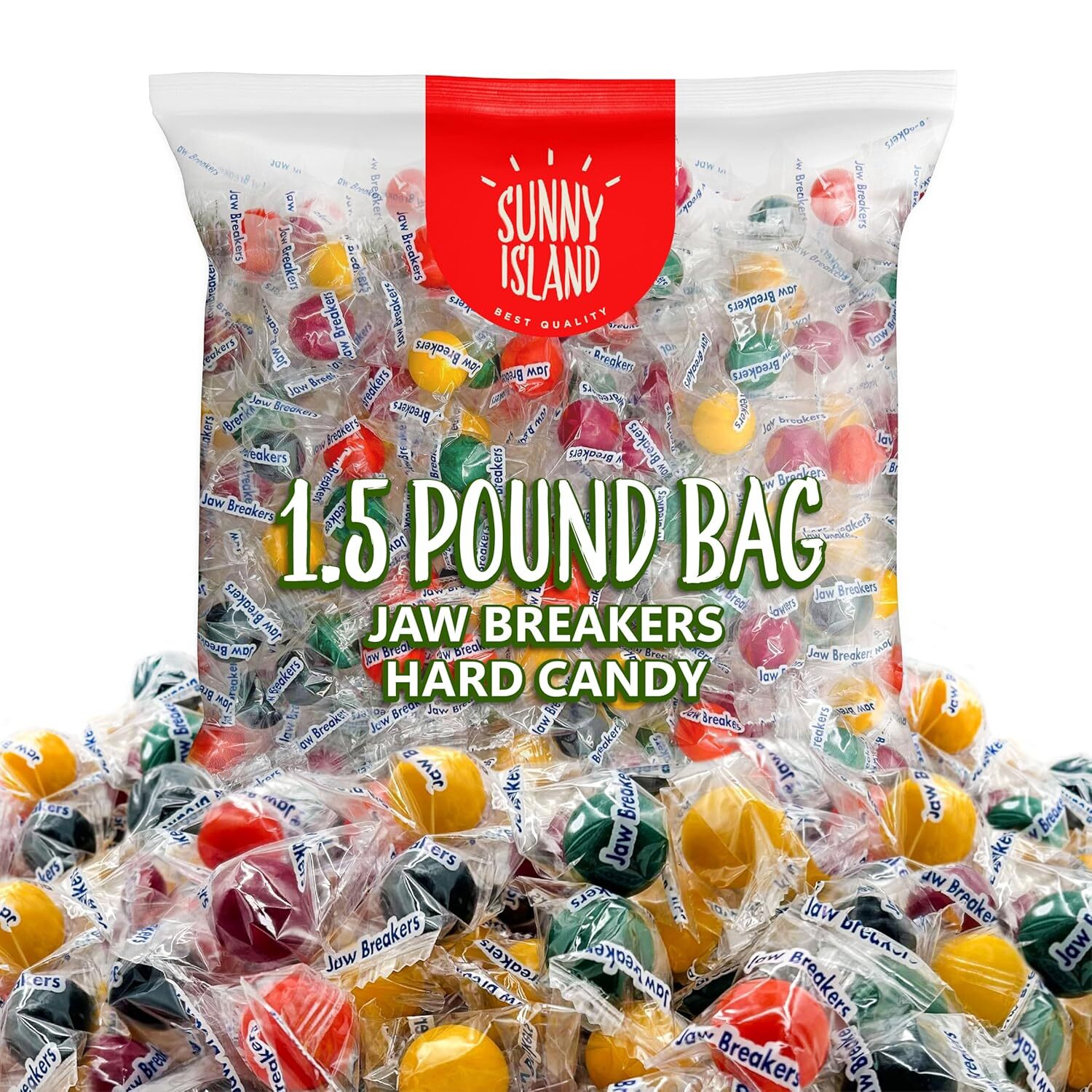 Jaw Breakers Individually Wrapped Fruit Flavored Hard Candy, 1.5 Pound Bag