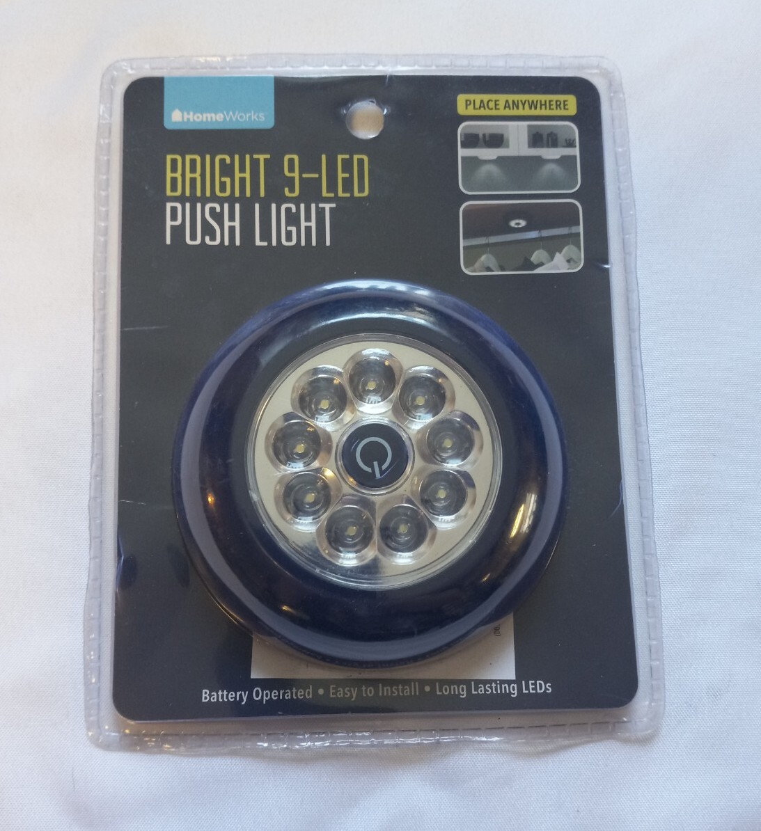 Home Works Bright 9 LED Push Light -  Brand New