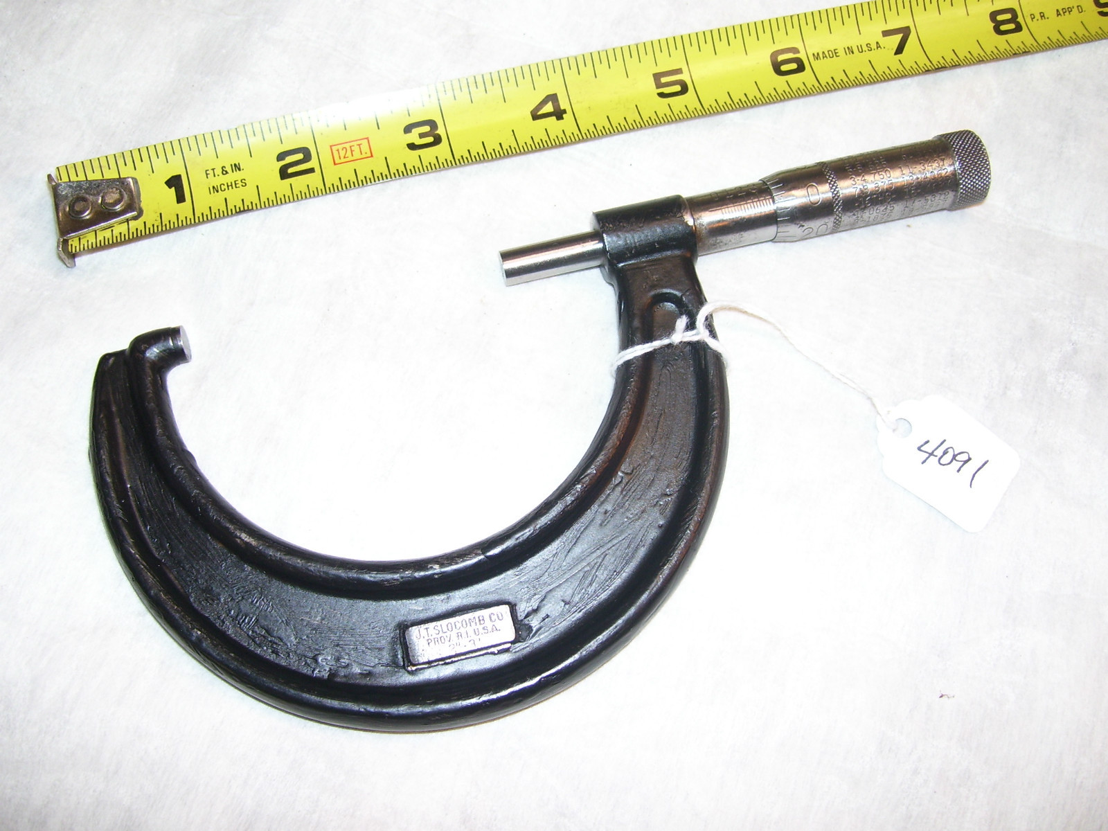 Micrometer, J.T. Slocomb Co. 2 - 3" Vintage Micrometer, U.S.A. Tool