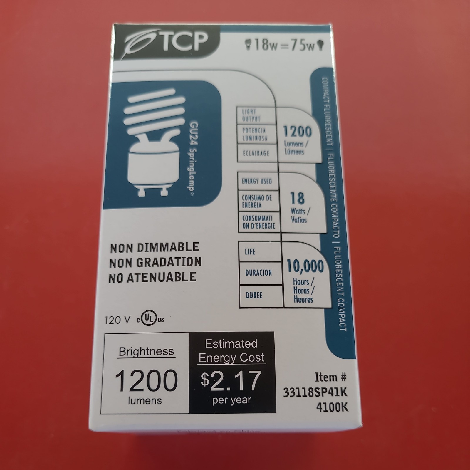 TCP 18 Watt 4100k GU24 Base (6 Bulbs) Compact Fluorescent Twist