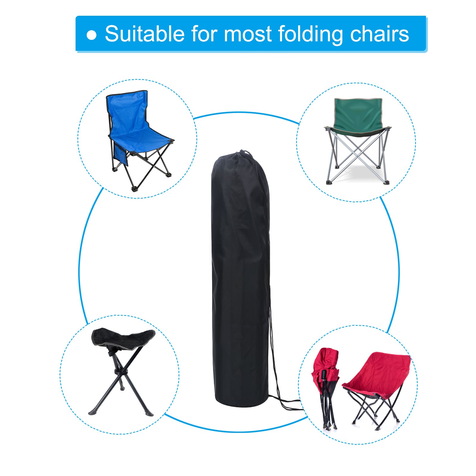 2Pcs 35" Camp Chair Replacement Bag Nylon Foldable Carry Storage Bag with Strap
