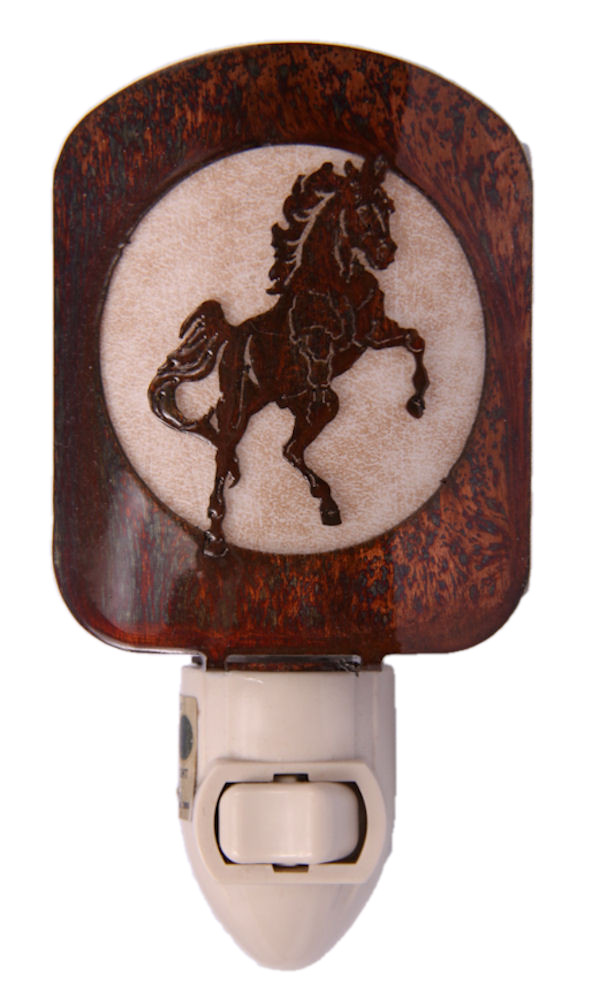 High Spirits Rearing Horse Lazart Metal Night Light UL Approved