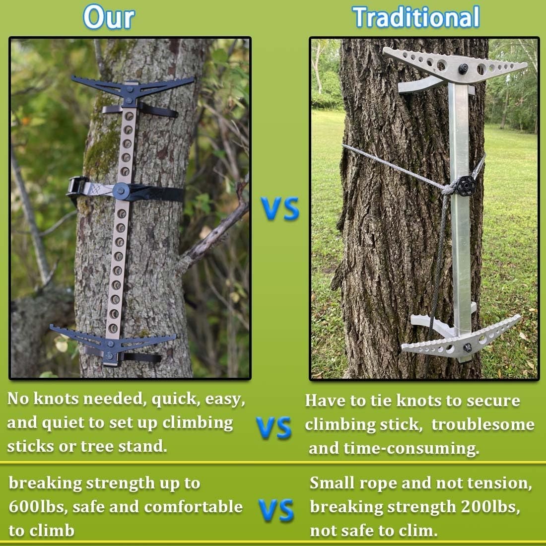 Climbing Stick Straps for Tree Stand - Quick, Easy Install, Replacement Accessor