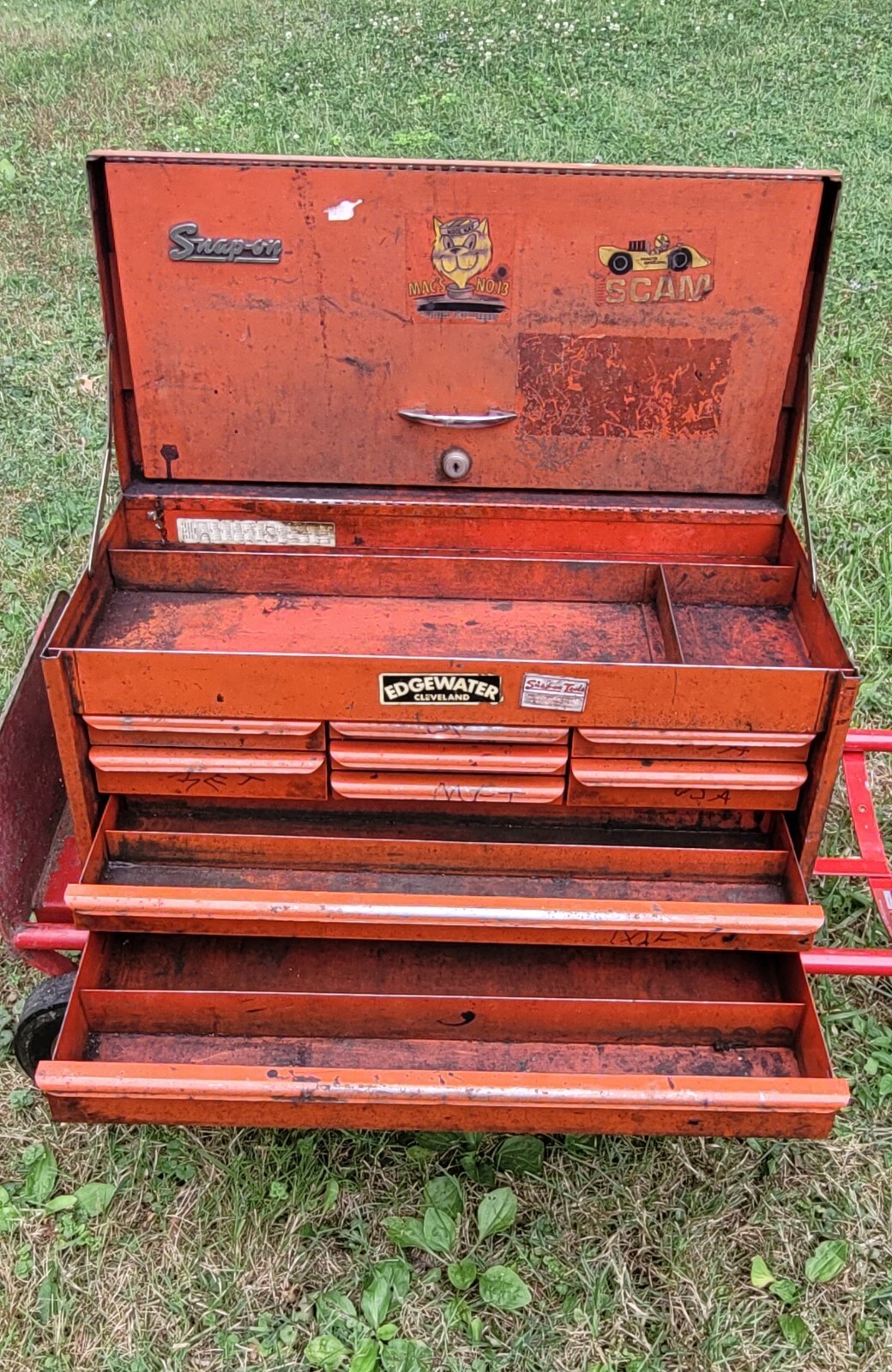 Vintage Red Snap-On 9 Drawer Heavy Duty Tool Chest
