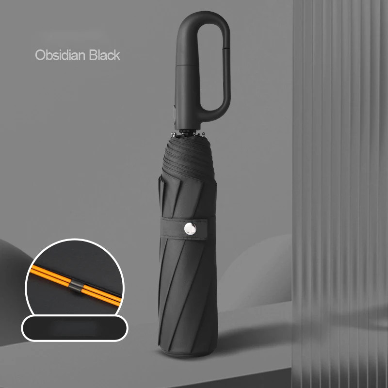 Reflective Umbrellas Reverse Three Bone Black Glue Automatic Sunshade