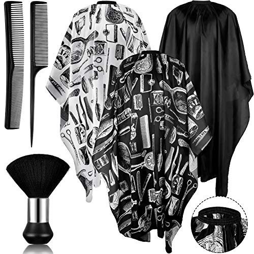 6 Pieces Salon Barber Capes Set Hair Cutting Hairdresser Stylists Color Set 1
