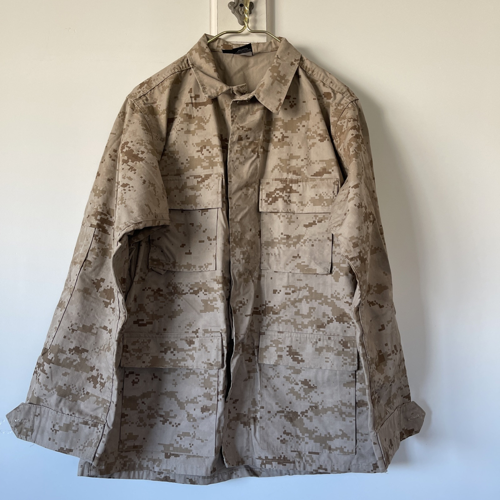 Genuine Gear Men's BDU Shirt Jacket 4 Pocket Camo Size Medium Long Desert New