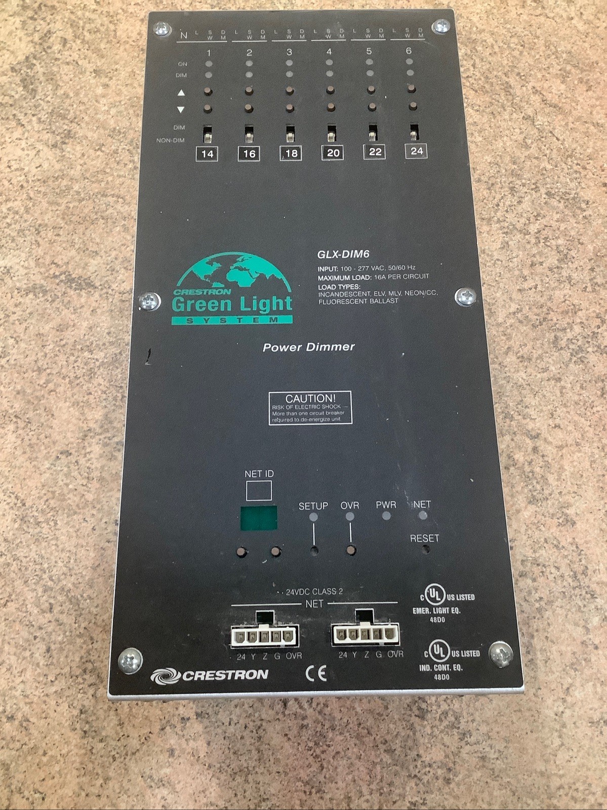 CRESTRON POWER DIMMER GLX-DIM6 110/277 6 channel dimmer