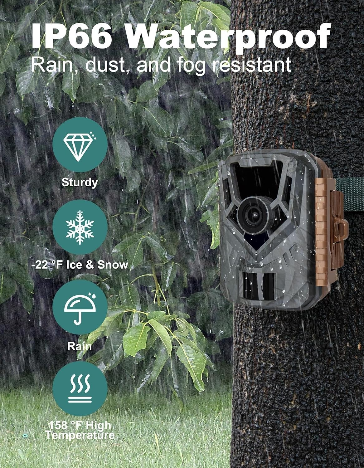 Mini Trail Camera 36MP 2.7K with Night Vision & 0.1s Trigger Time, 130° Angle