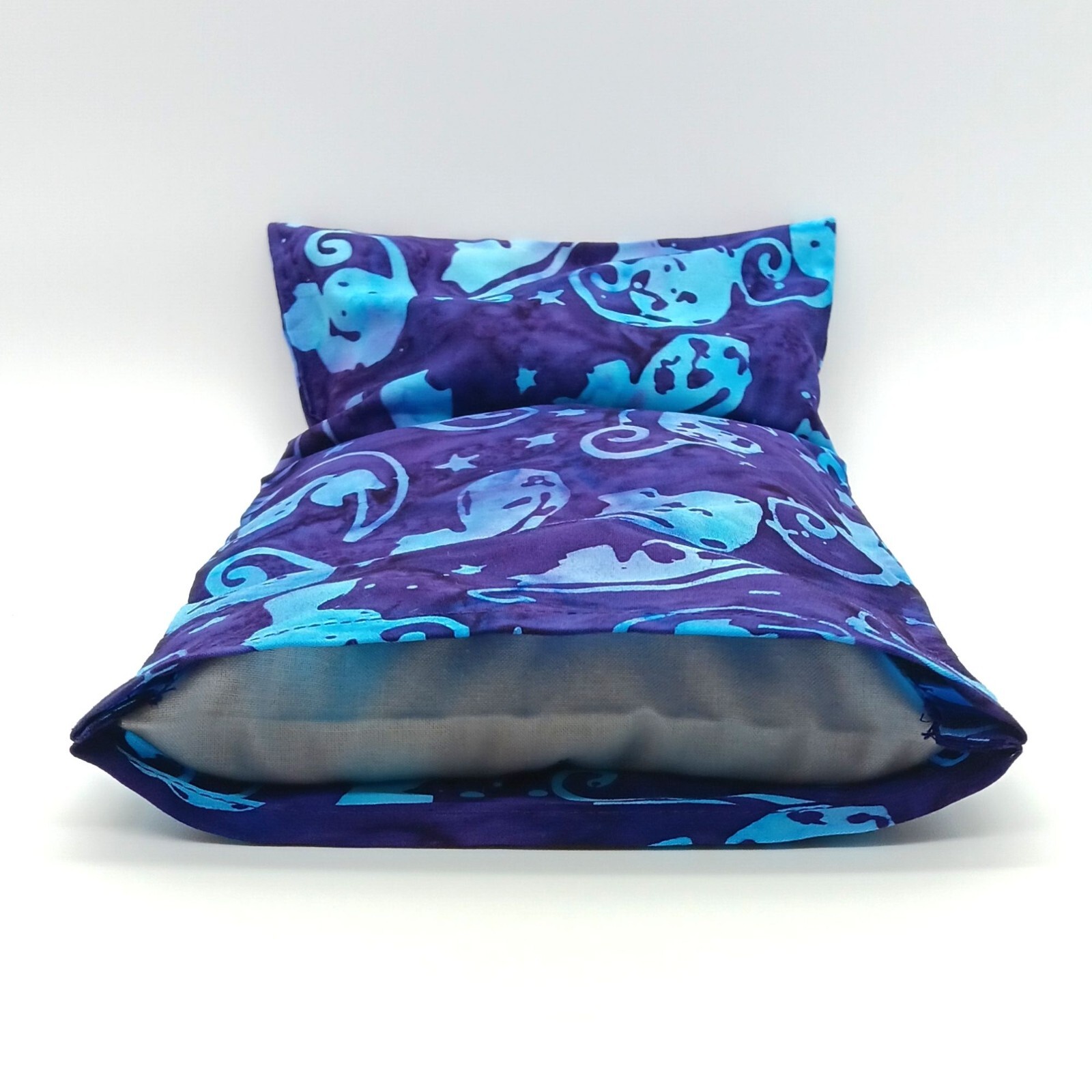 Microwave Heat Pack, Cold Pack, Washable Purple Cat Cover