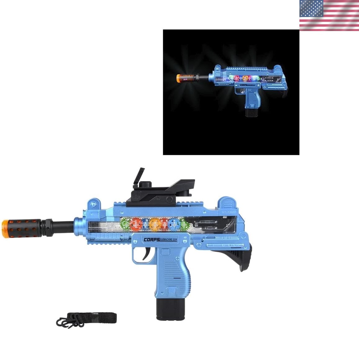 14" Special Ops Light-Up Blaster - Transparent Design for Imaginative Play