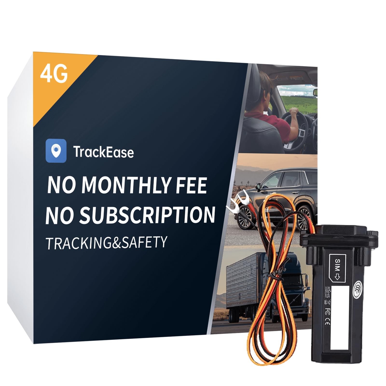 Wired GPS Tracker for Vehicles, No Monthly Fee, No Subscription with Real-Time