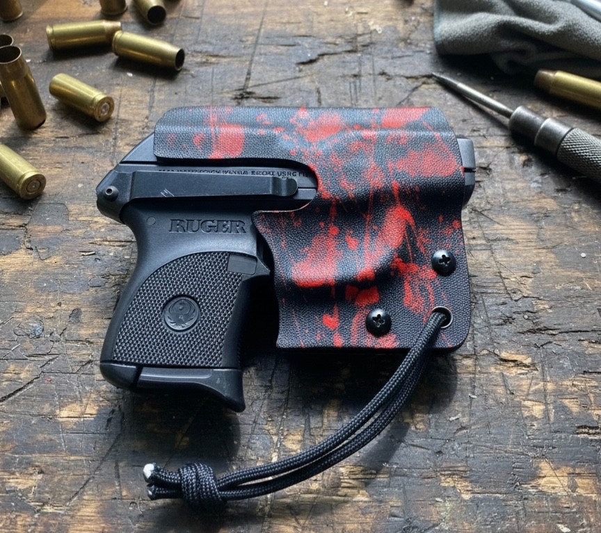 Ruger LCP 380 trigger guard holster Blood Red