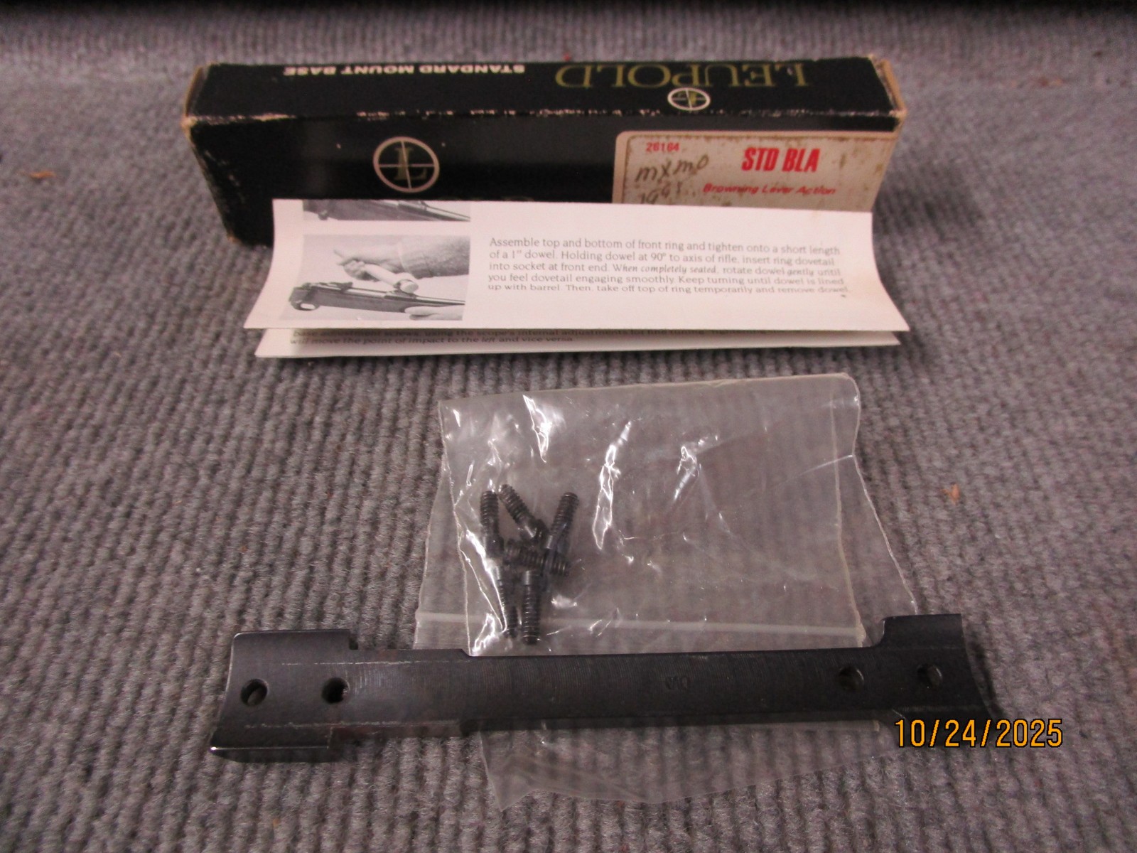 Leupold Browning Lever Action Std BlA Mount Base 26164 NOS