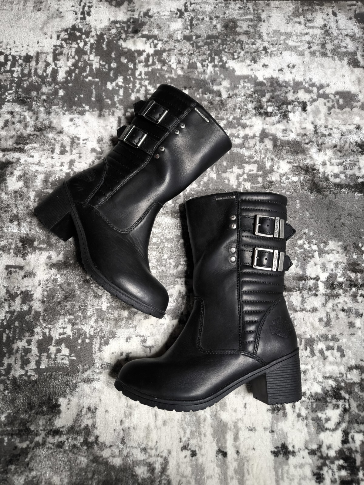Women's  Harley Davidson Leather Motorcycle Boots Size 39 UK 6 Premium Motored