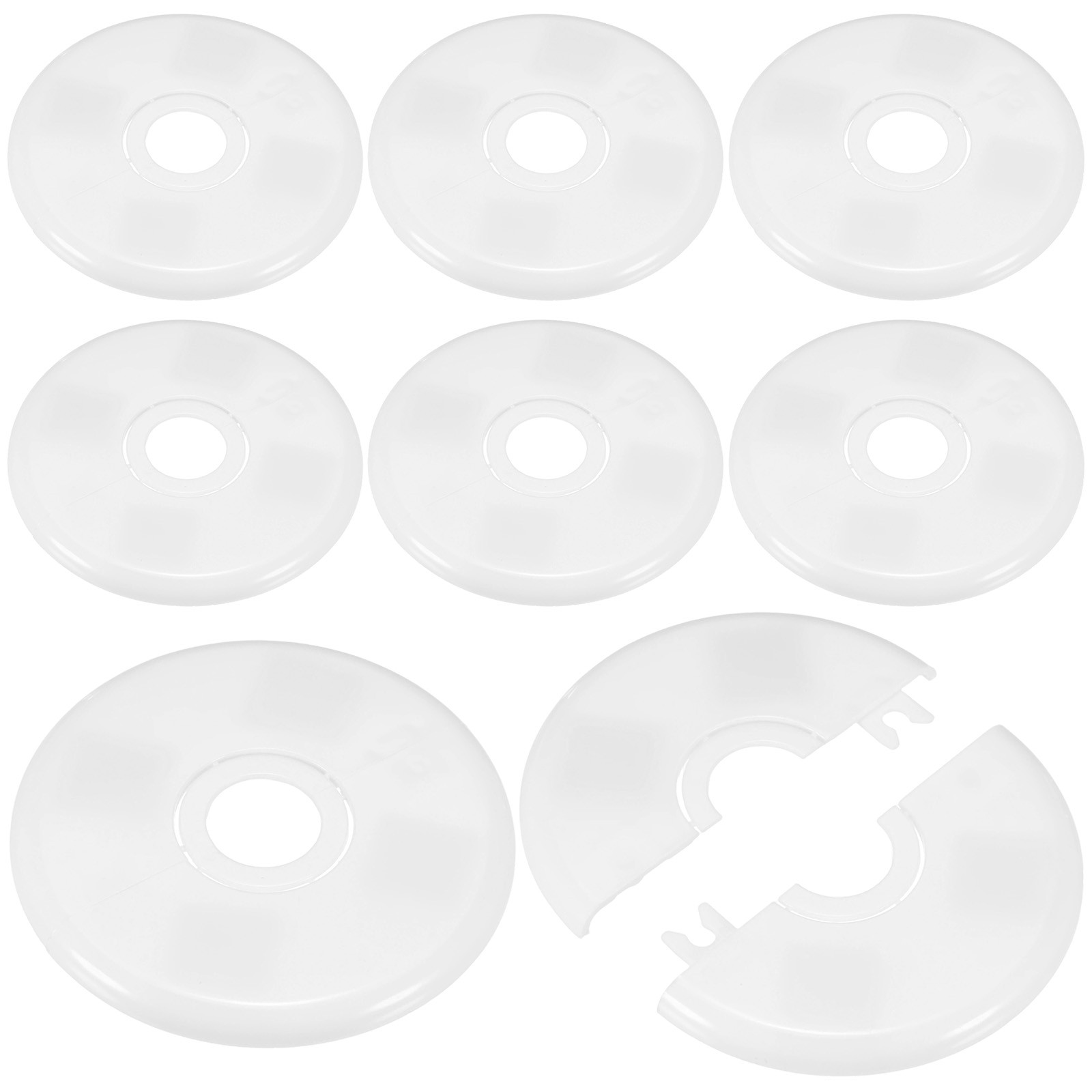 8pcs ABS Round Self Adhesive Wall Tape, Pipe Cover 22-34mm White