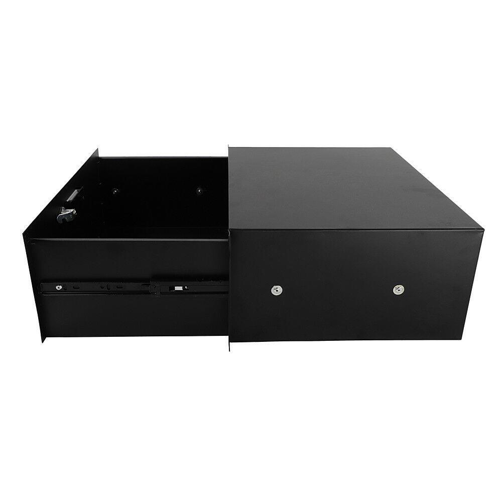19" 4U Steel Plate Locking Drawer Pro Audio DJ Server Rack Lock Storage Cabinet