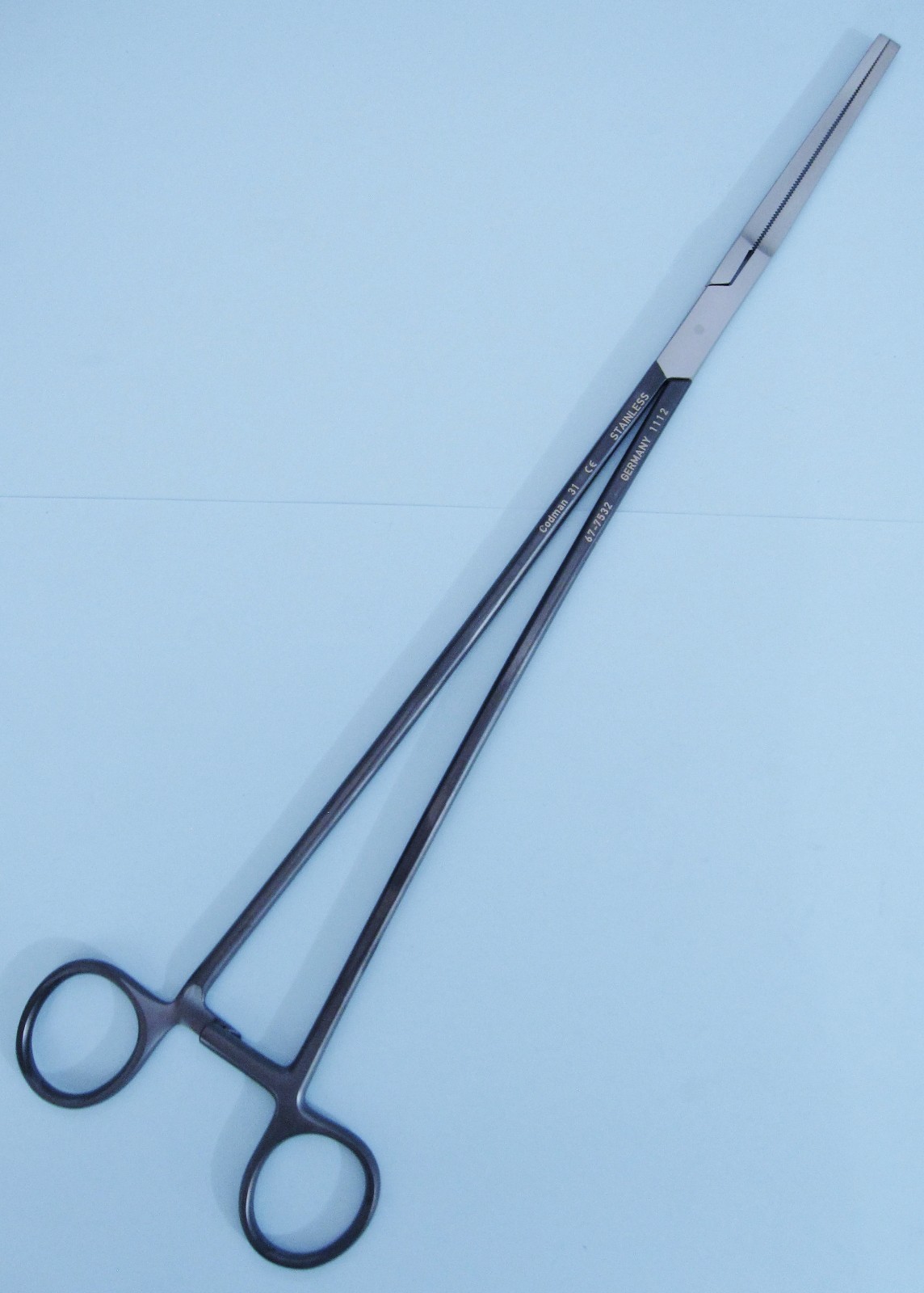 Intestinal Clamp 330mm, Straight Non-Crushing, 3mm Jaw Tip, Glassman Germany NEW