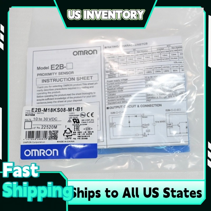 OMRON E2B-M18KS08-M1-B1 New Inductive 8mm IP67 NPN 10-30VDC US Stock Fast Ship