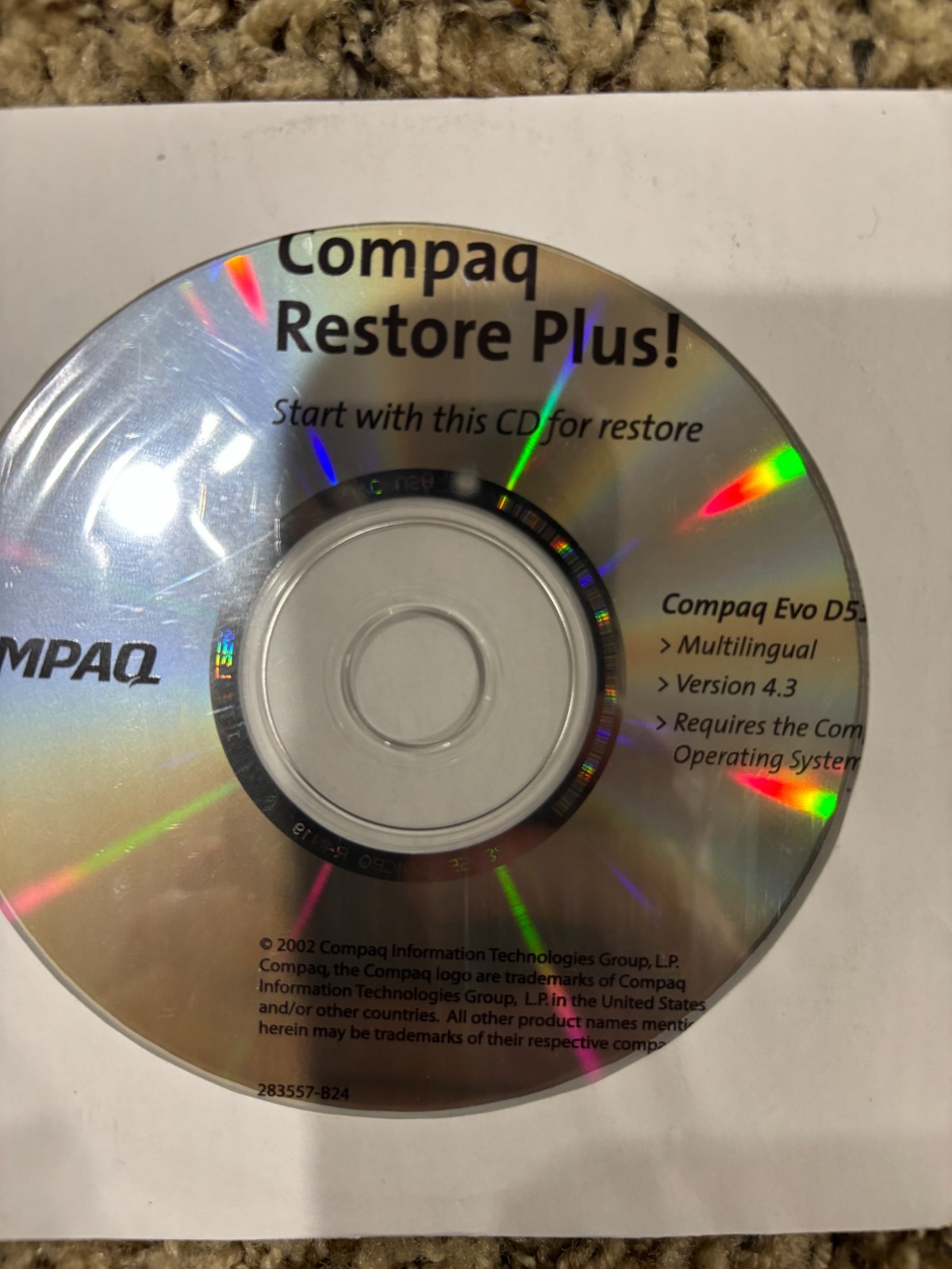 compaq restore plus evo D510 ver 4.3 New Sealed