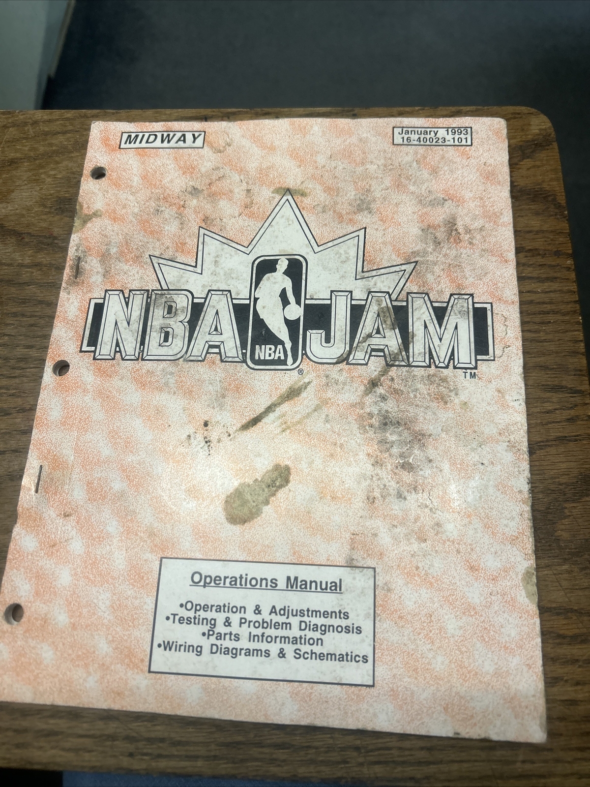 Midway NBA JAM Operations Arcade Video Game Manual- good original