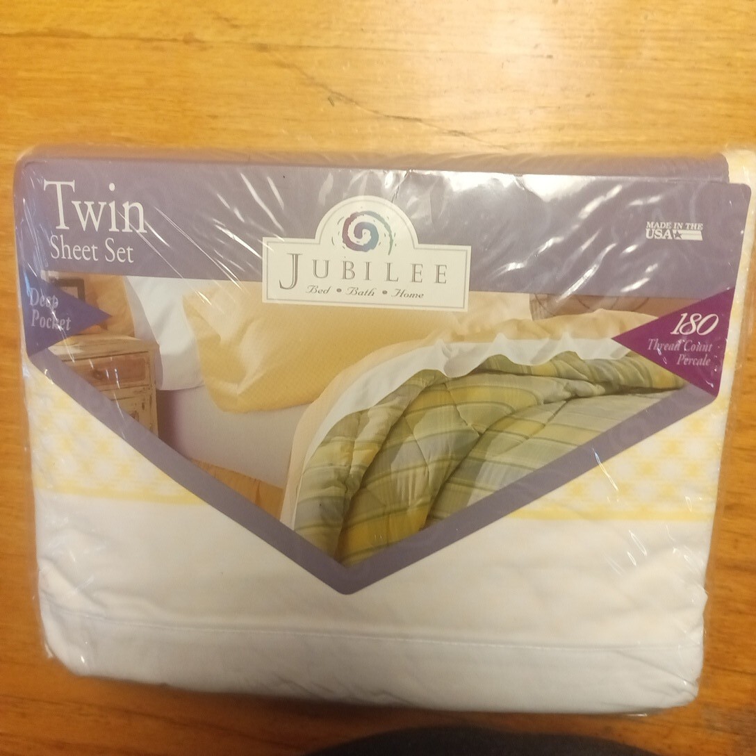 Jubilee Twin Sheet Set Yellow And White 180 Thread Count Usa