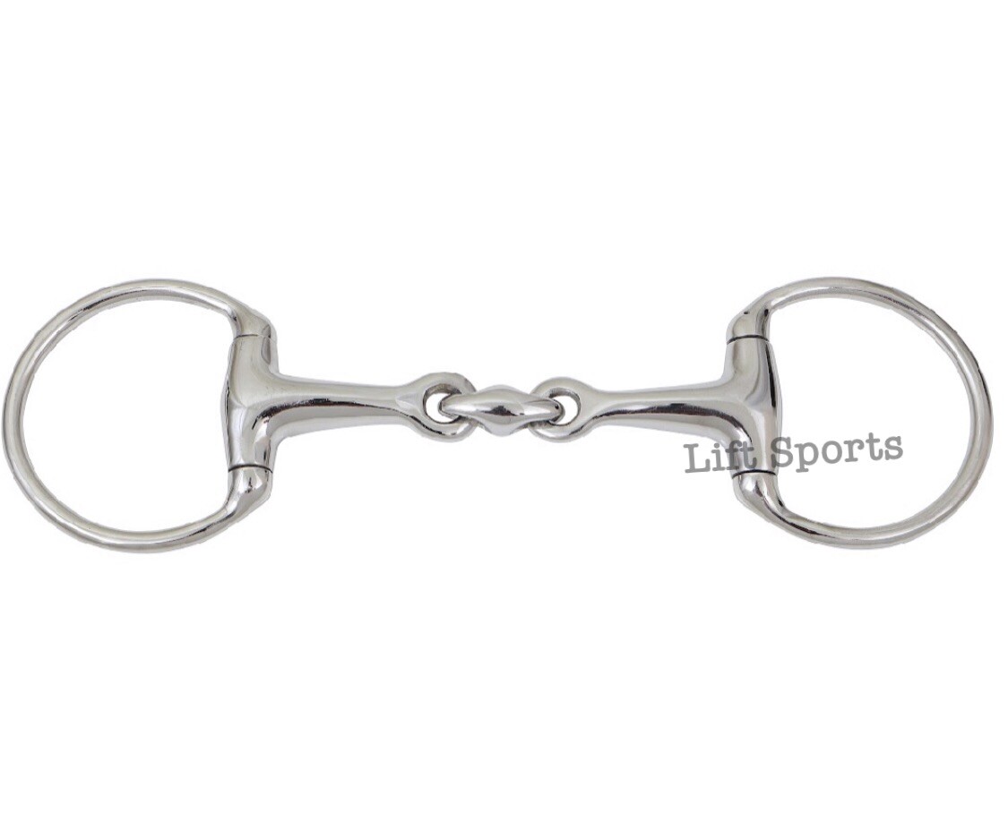 EGGBUTT Snaffle Horse Bit Lozenge Fat Double Joint Oval Link Stainless Steel New