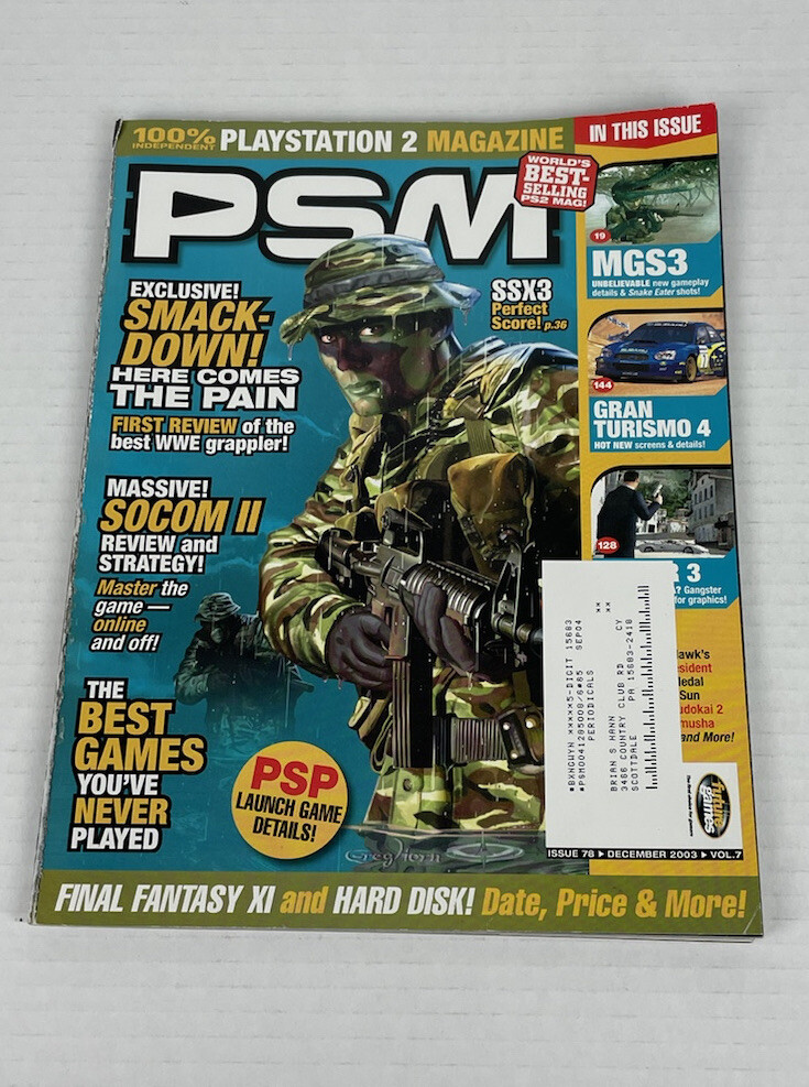 PSM Playstation 2 Magazine Issue 78 December 2003 Vol. 7 - Free Shipping