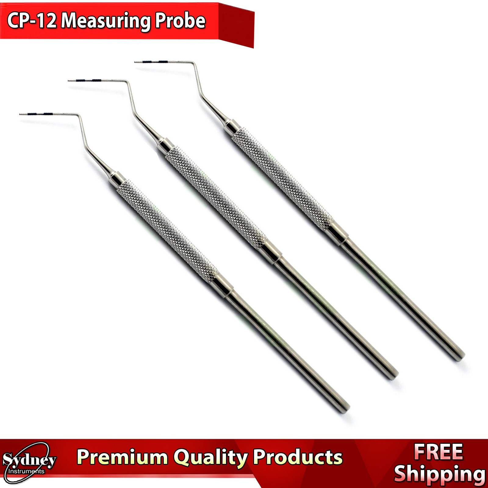 Pocket Depth Measuring Periodontal Dental CP-12 Color Coded Probes