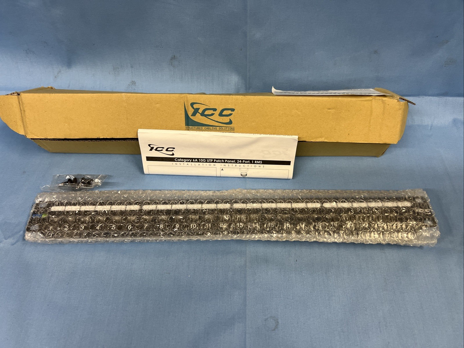 ICC 24-Port Cat6 Patch Panel Rack Mount Ethernet Network Panel