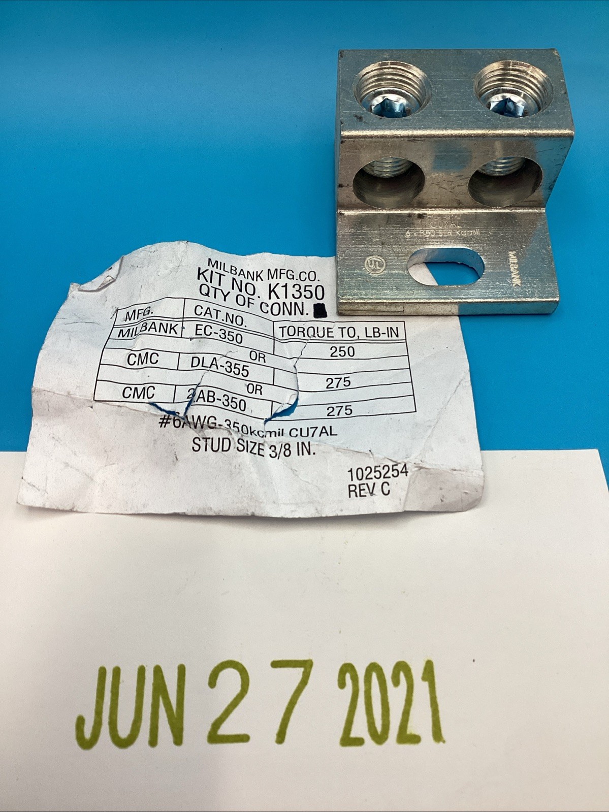 Milbank EC-350 CU7AL 6-350 STR KCMIL (ships FREE) New
