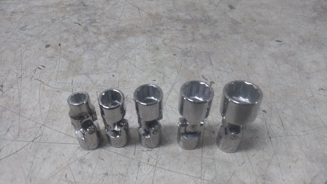 Wright Tool 207 5 Pc 1/4 to 1/2 In Socket Size 12 Point Flex Socket Set
