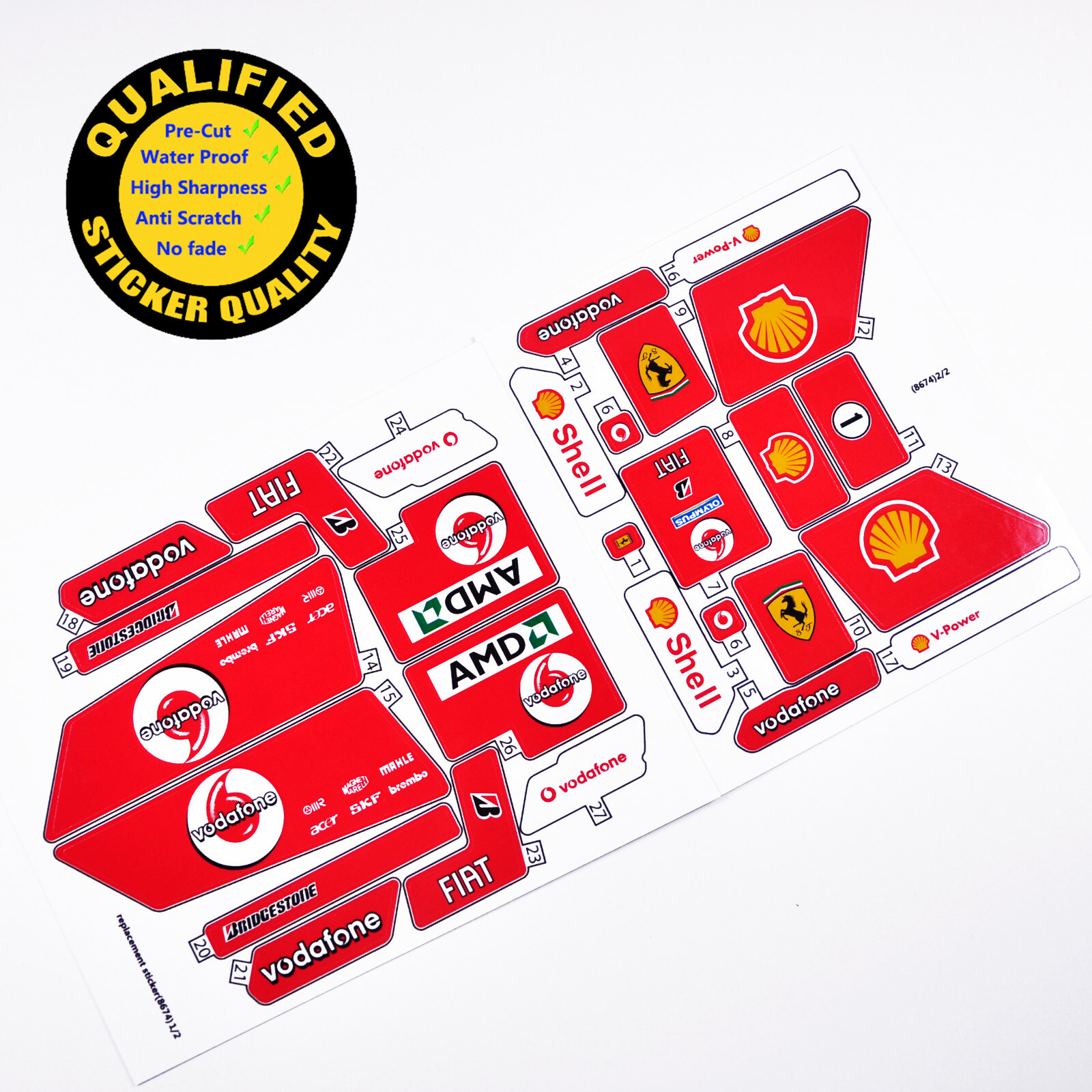 Replacement sticker for set 8674 Precut sticker