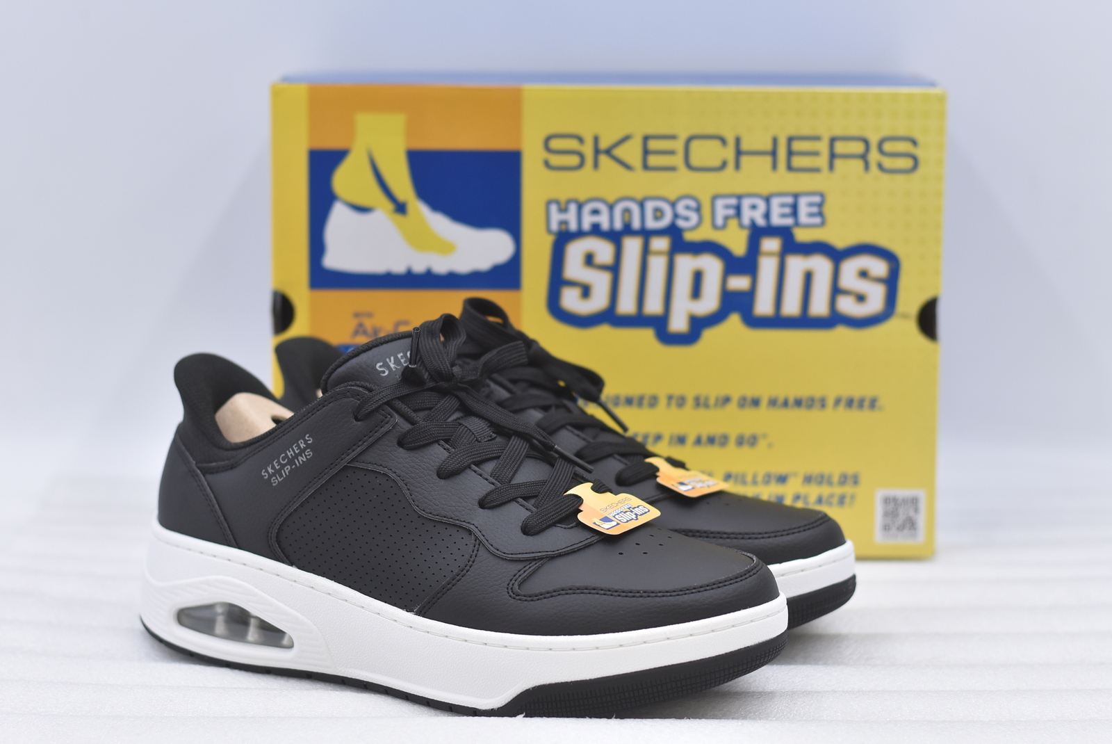 Men's Skechers Uno Court Acacia Slip-In Slip-In Sneaker, Black Size 10.5