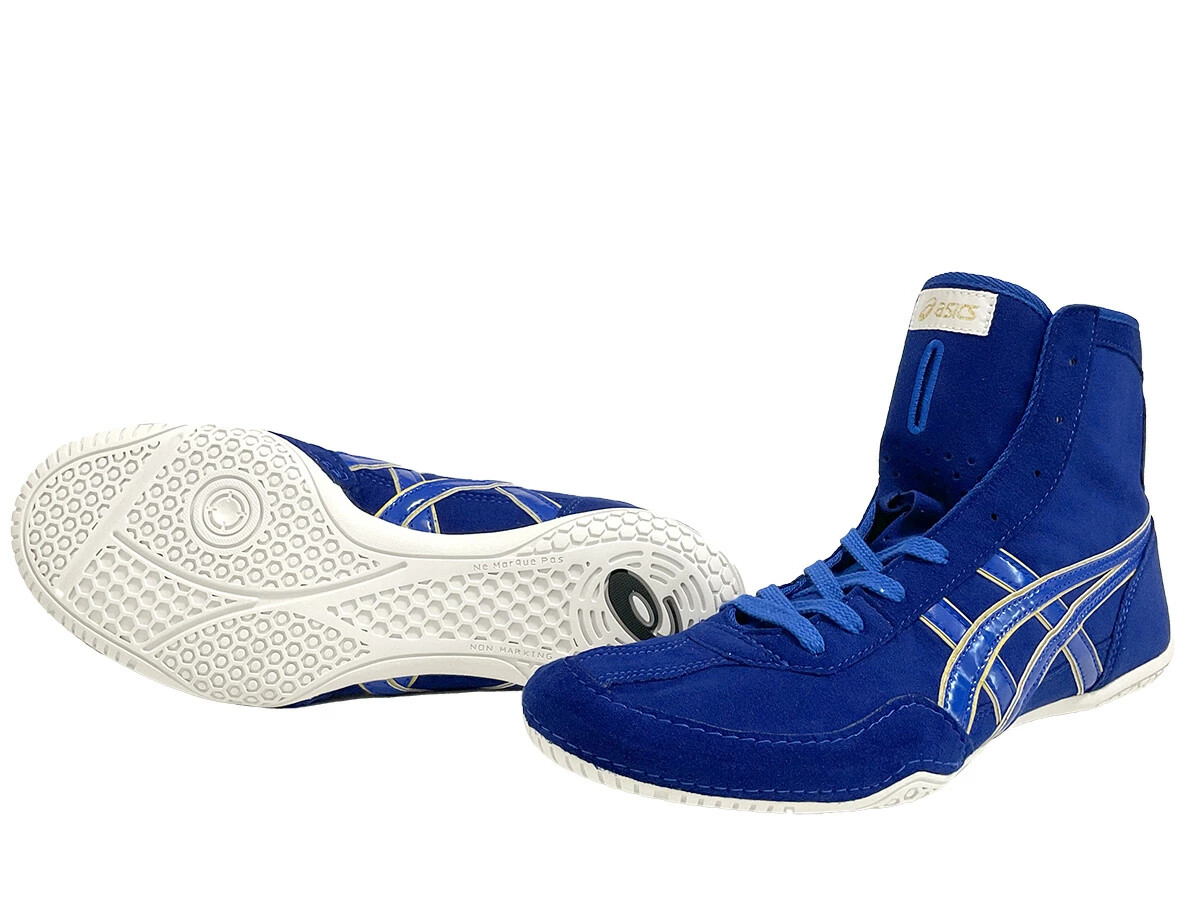 Asics Wrestling Shoes 1083A001 EX-EO special order blue x blue gold edge New