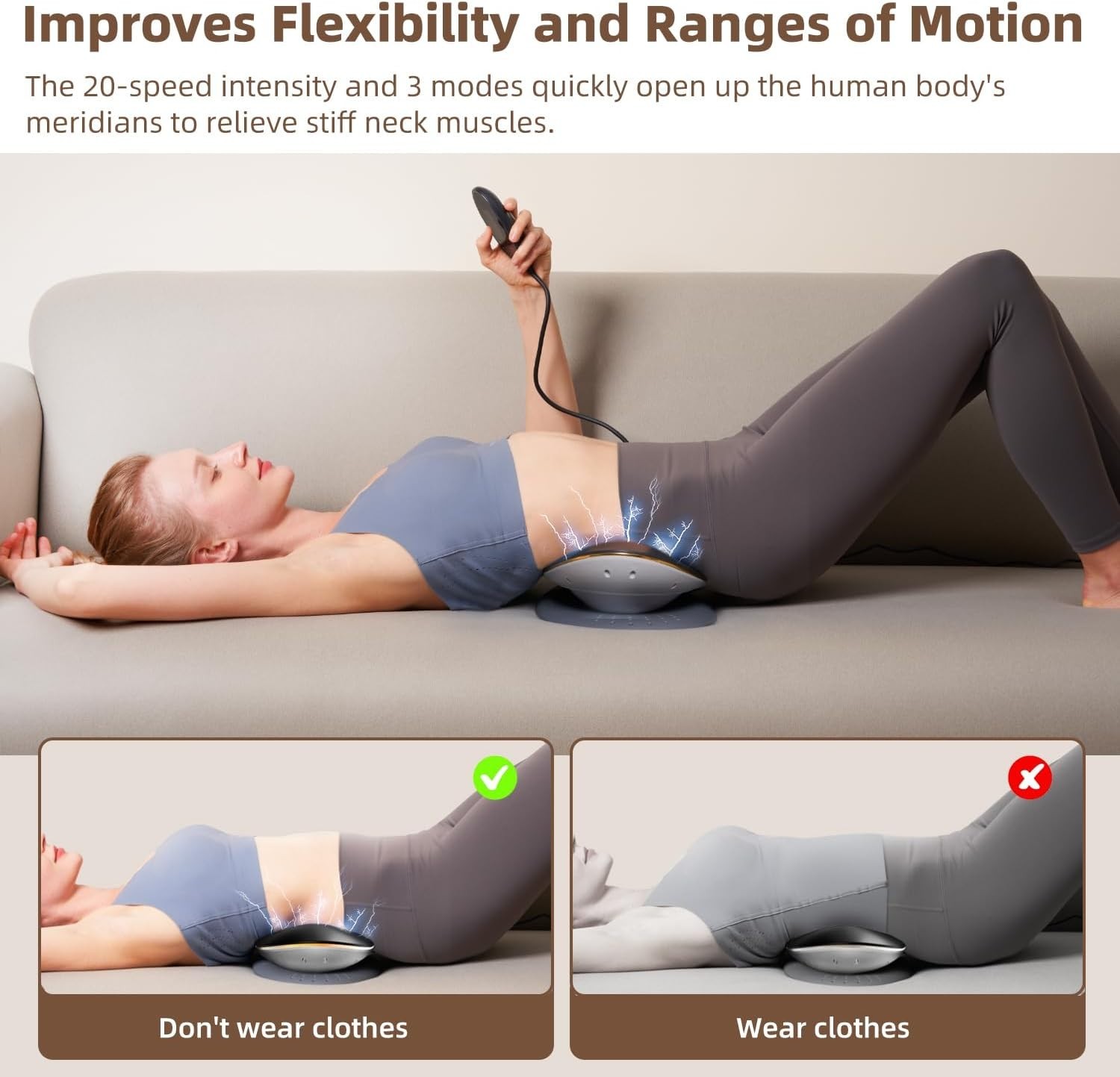 Electric Lumbar Traction Device, Multifunctional Back Traction Device with Dynam