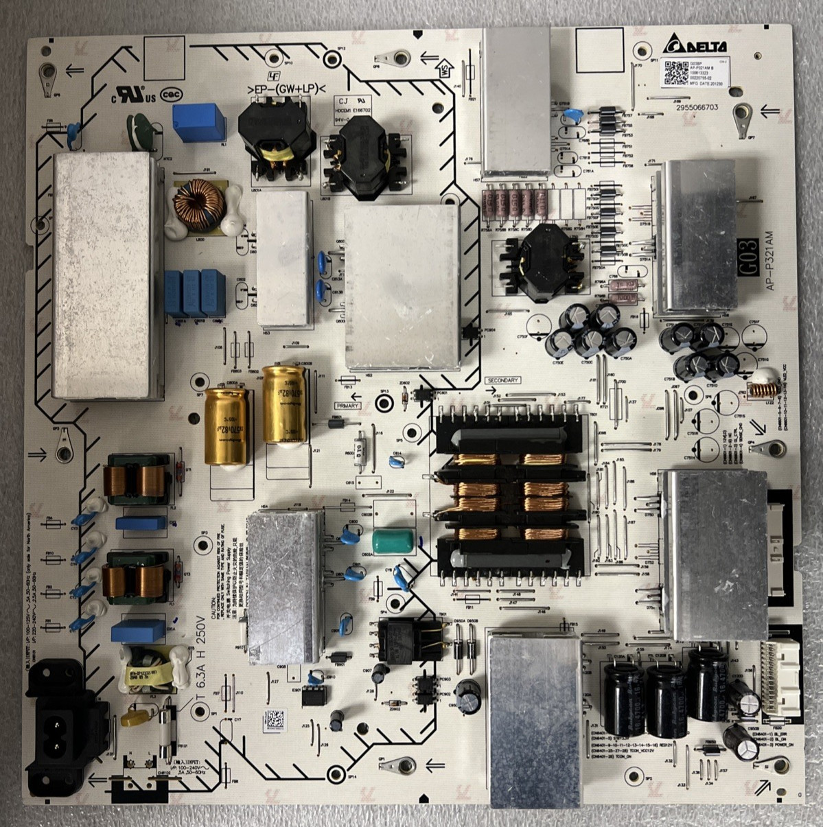 Sony 100613323 For XR-75X90J XR-75X90CJ Power Supply AP-P321AMB  1-006-133-23