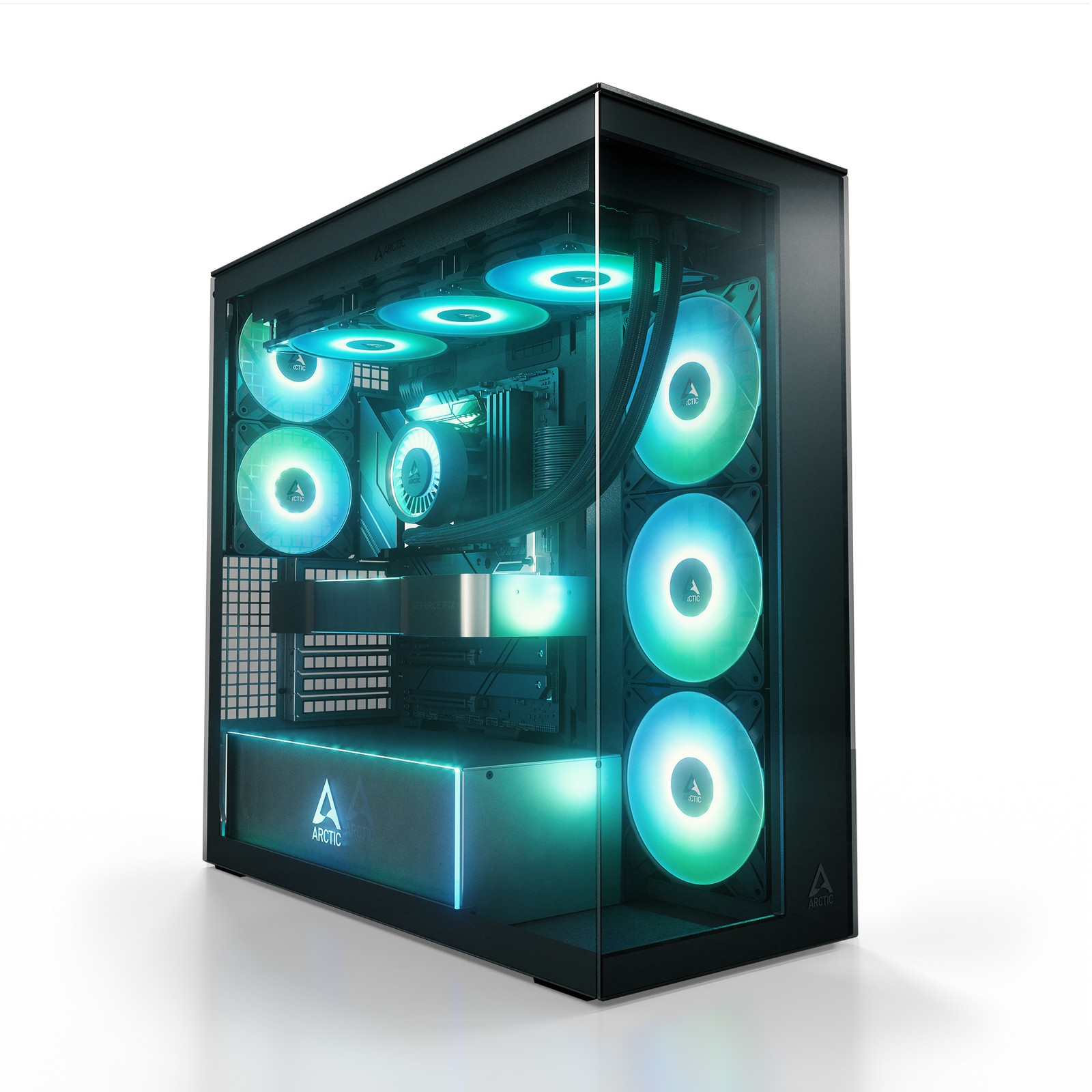 ARCTIC Xtender (Mirror Black) PC-Case Mirrored Glass Midi Tower Gaming