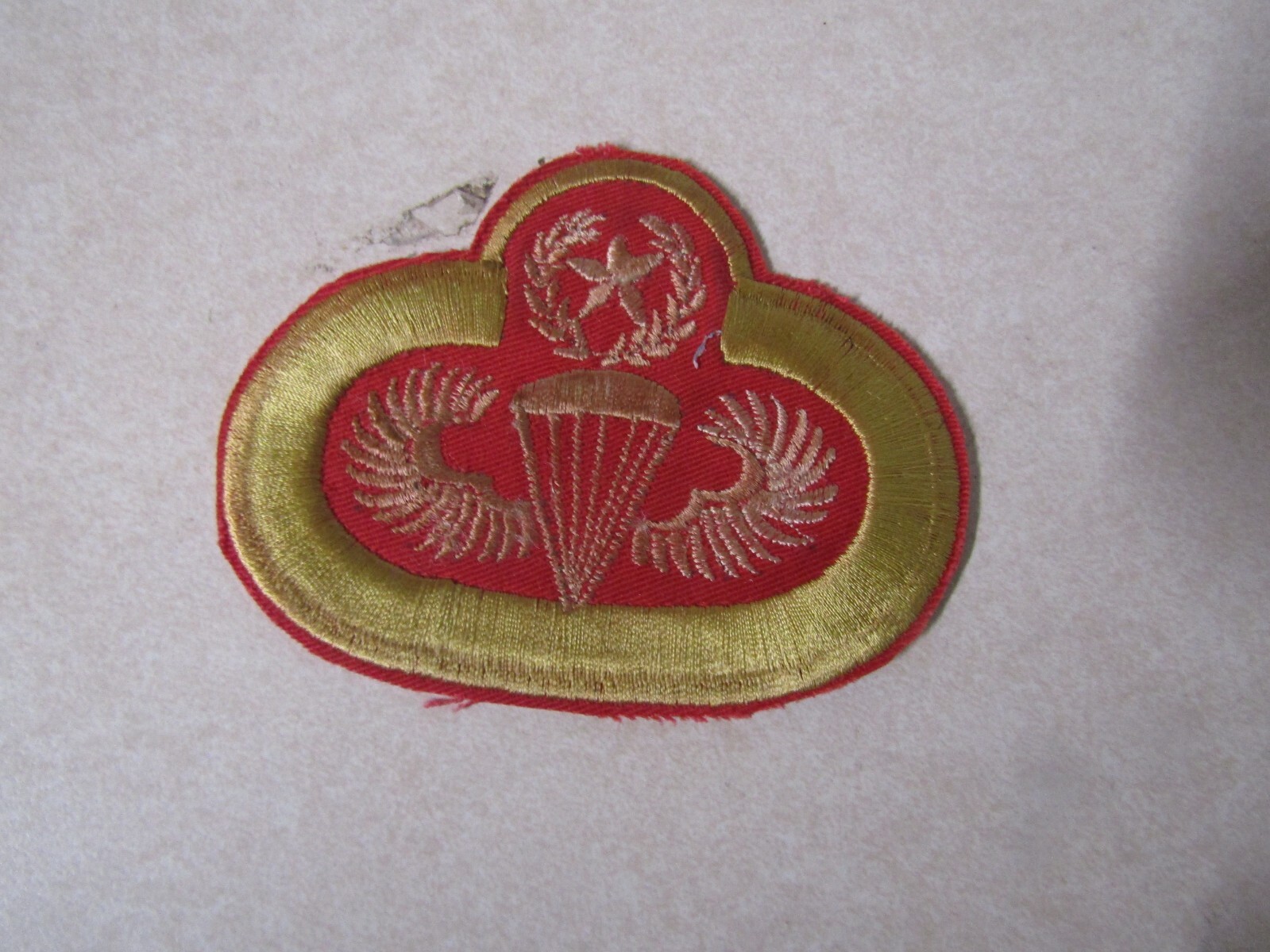 MILITARY PATCH VINTAGE UNSURE JUMP WINGS WITH STAR 4 INCHES