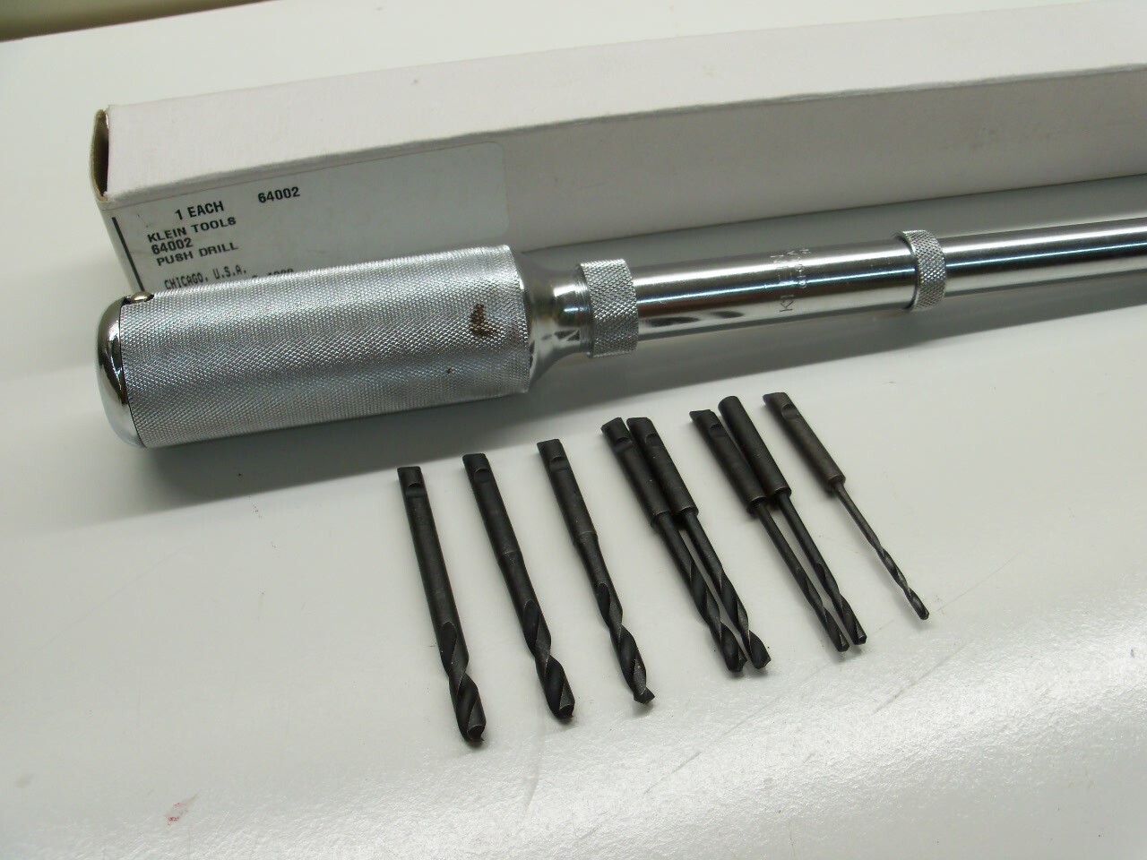 Klein Push Drill 8 bits 64002   New Old Stock  Bits Fit Stanley Push Drill