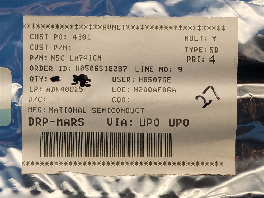 New (27pcs) LM741CN NATIONAL SEMI IC Linear